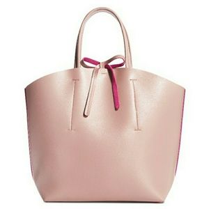 🆕Macy's Bow-Tie Detail Pink Tote Bag
